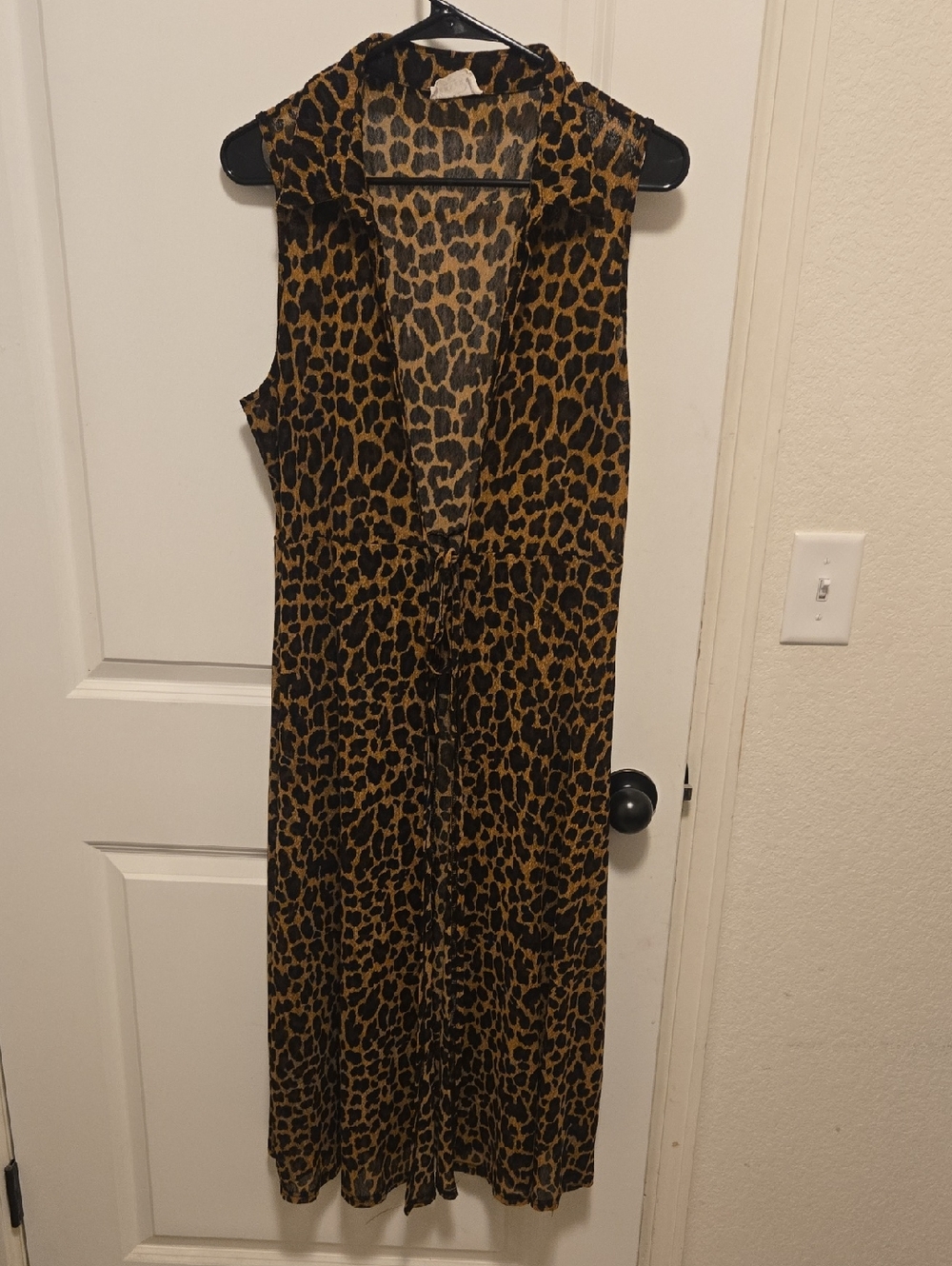 Sleeveless Leopard Print Maxi Top - Brown/Black